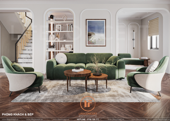 Trang trí nội thất sảnh đón biệt thự Đảo Phượng Hoàng | LIFECONCEPT